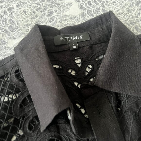 Intermix Black Lace Detail Short Romper Size 4 - Picture 6 of 9